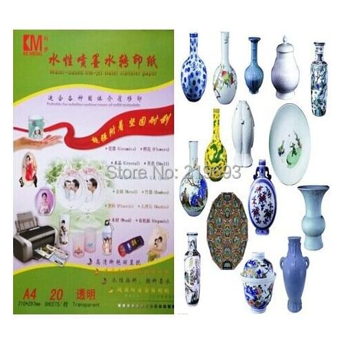 Inkjet A4 water decal paper clear (40 pieces/lot) EASY USE AND BEAUTY CERAMICS ART JOB