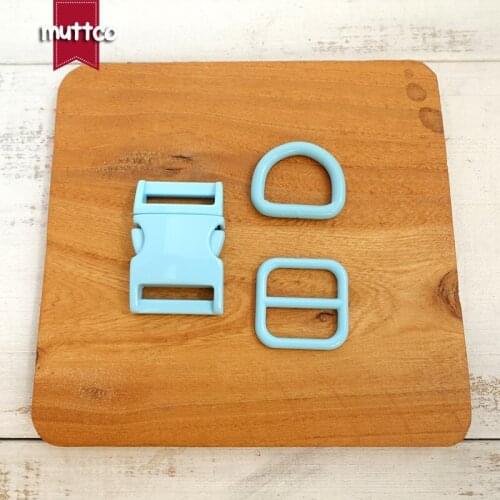 Retailing (metal buckle+adjust buckle+D ring) DIY dog collar blue 2.0cm diy metal buckle zinc alloy adjust buckle set