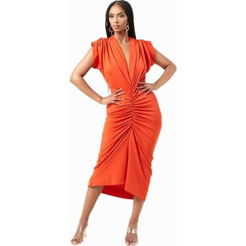 Chic Design Pleated Bodycon Long Dress 2021 New Summer Women Fashion Party Dress Elegant Vestido Sleeveless Robe African Clothes
