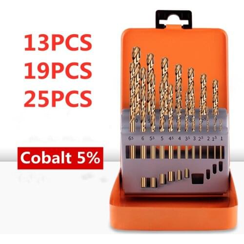 Cobalt-containing Straight Shank Twist Drill High-cobalt Super Hard Alloy Drill Bit 13pcs 19pcs 25pcs