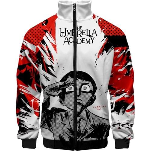 The Umbrella Academy 3D Zipper Jacket Sweatshirts Men Women Unisex Costume Tracksuit Casual High Quality Print Polyester Stand