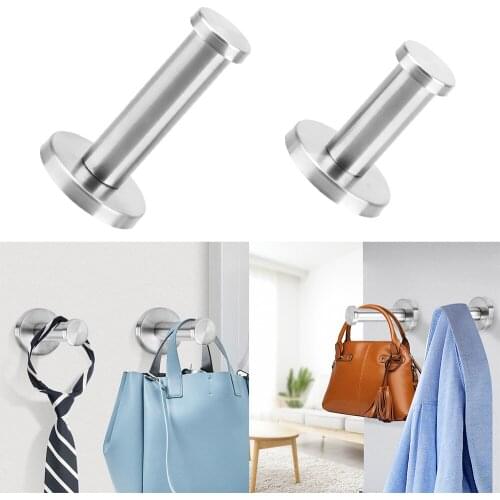Bathroom Door Hanger Hook Coat Hanger with Screws for Towels Bag Clothes Robe Hooks Bathroom Hardware Stainless Steel Hooks
