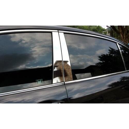 Higher star stainless steel 6pcs car Window middle column B column decoration trim strip For Honda Accord 2009-2017