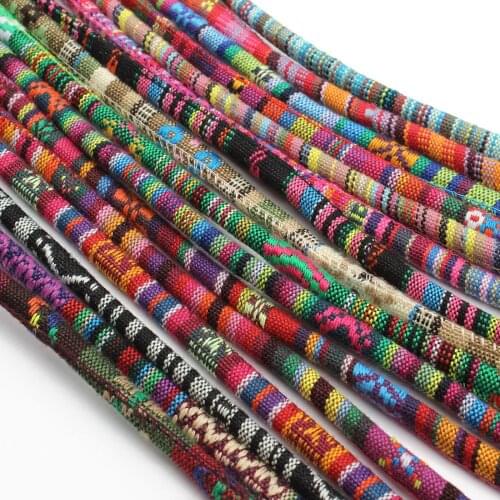 XINYAO 5Yard/lot 16 Colors 6mm Fabric Cotton Cord Rope String Jewelry Cords For Necklaces Bracelets Jewelry Making Supplies