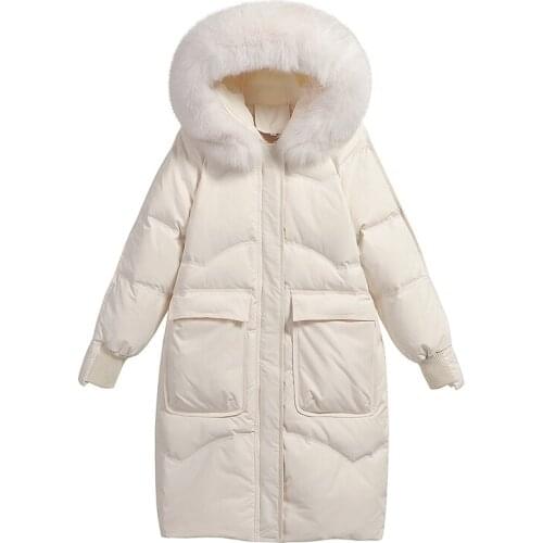 2021 Winter Jacket Women Hooded White Duck Down Coats Famale Warm Thicken Korean Style Overcoats Woman Chaquetas De Mujer SQQ158