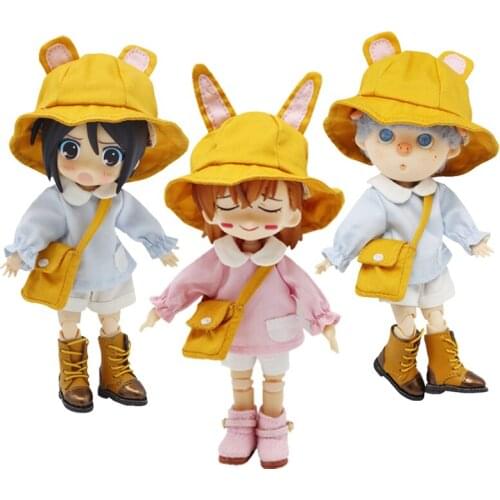 1Set Clothes Obitsu11 OB11 1/12 BJD Coat+Bag+Hat+Pants Uniform Suit For cu-poche Accessories Gift Toys
