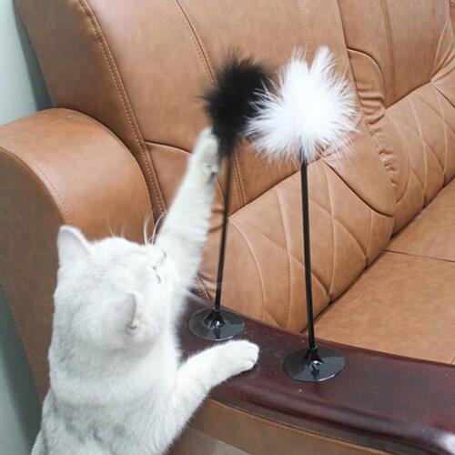 1PC Funny Cat Toys Sucker Toys For Cat Playing Pet Toy Training Toys Kitten Interactive Stick Fishing Rod Game Wand Feather