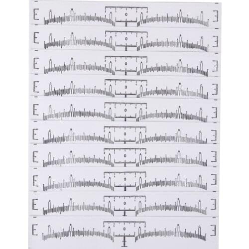 100Pcs/bag Disposable Transparent Eyebrow Ruler Sticker For Microblading Eyebrow Measuring Tool
