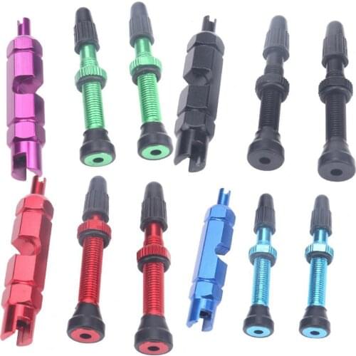 2Pcs 40mm Cycling Tubeless Valve Stem Anti-rust Alloy Valve Stem Kit Removal Tool Mountain Bike колпачки для велосипеда