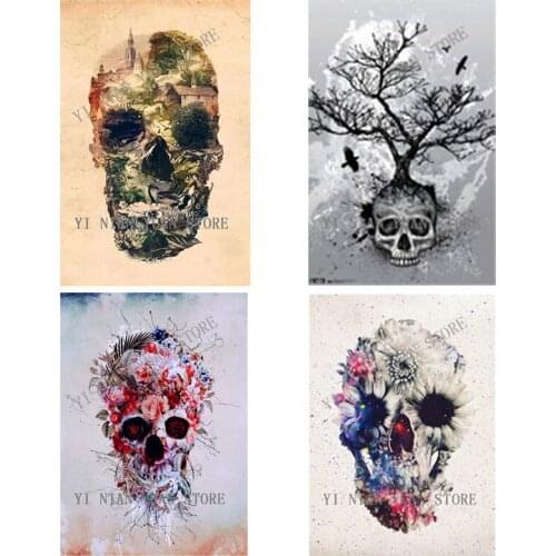 2018 Full Square 5D Diy Diamond Painting Cross Stitch skull 3D Diamond Embroidery Rhinestone Mosaic home arts Decor