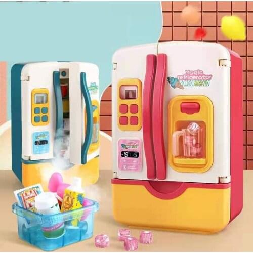 2021Kids Refrigerator Toys Children Simulation Refrigerator Kitchen Toys Pretend Play Toy Set Kids Play House Girls Toys Gift