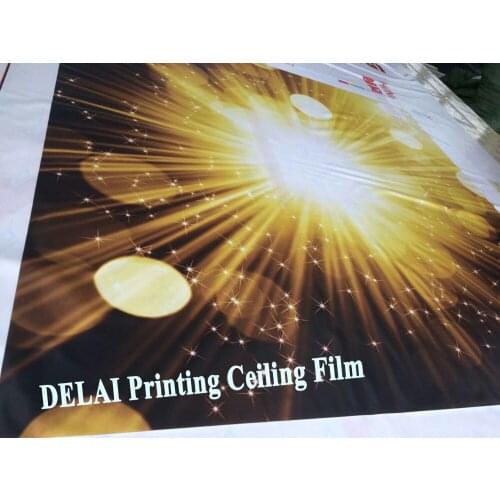 3D 082 Fantastic Lighting New Fashion pvc ceiling film Yellow Dazzling lighting printing ceiling film