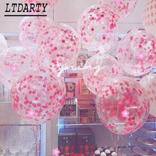 5/10/15/20pcs color transparent confetti latex balloon baby shower children birthday party wedding decoration supplies