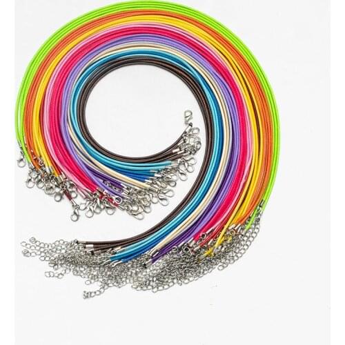 5/10 Pcs/lot Jewelry making Leather Adjustable Braided Rope Necklaces Pendant Charms Findings Lobster Clasp String Cord 1.5mm