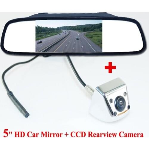 Car HD rearview camera 5" lcd color parking monitor rear view mirror camera parking assist system Night vision