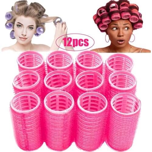 Lots Plastic Hair Rollers Self Grip Curlers Hair Bang Roll Salon Hair Styling Tools Girls Hair DIY Accessories