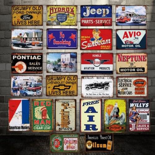 [ DecorMan ] AVIO Olizum Motor oil Petrol station Garage Service TIN SIGN Custom wholesale Mural Paintings Bar PUB Decor LT-1886