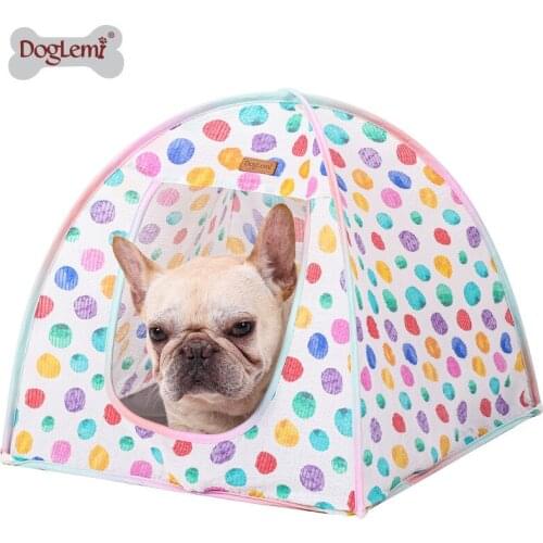 Dolemi pet rainbow wave dot tent breathable skin-friendly cat litter kennel foldable storage pet sleeping sleeping pad outdoor k