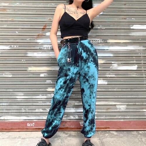 Neon Tie Dye Joggers High Waist Long Baggy Pants Women Sweatpants Loose Trousers 2020 Autumn Winter Streetwear Clothes