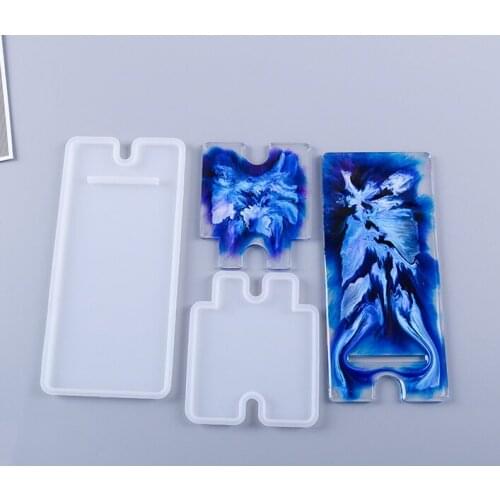 Cellphone Bracket Holder Crystal Epoxy Resin Mold Handmade Mobile Phone Stand Silicone Mould DIY Crafts Making Tool