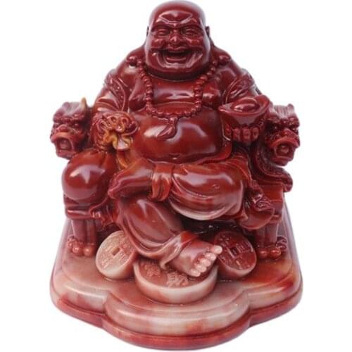 China shoushan stone old Hand carved Maitreya Buddha Statue