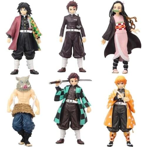 Demon Slayer Anime Toy Figure Tanjiro Nezuko Zenitsu Inosuke Giyuu 15 Original Colors Different Color Model Doll Ornaments Youth