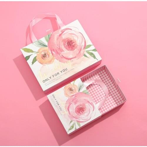 AVEBIEN New Birthday Party Portable Gift Cosmetic Packaging Flower Box шкатулка для украшений Wedding Drawer Boite Cupcake Box