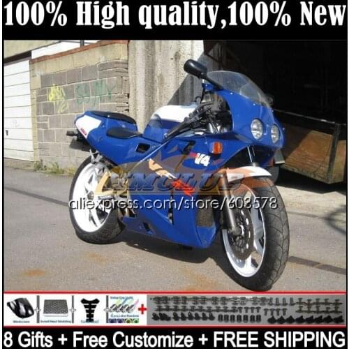 Body For HONDA VFR400 R V4 VFR400R 1989 1990 1991 1992 1993 35CL.28 RVF VFR 400 R RR CC NC30 89 90 91 92 93 Fairing Glossy blue