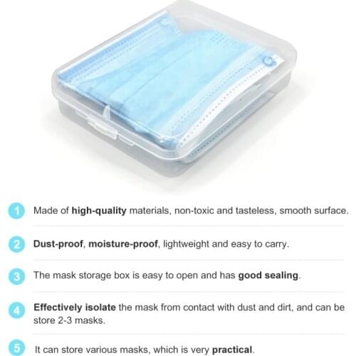 Storage Box Square Small Face Mask Storage Case Face Shield Holder Portable Box Organizer Home Storage & Organization