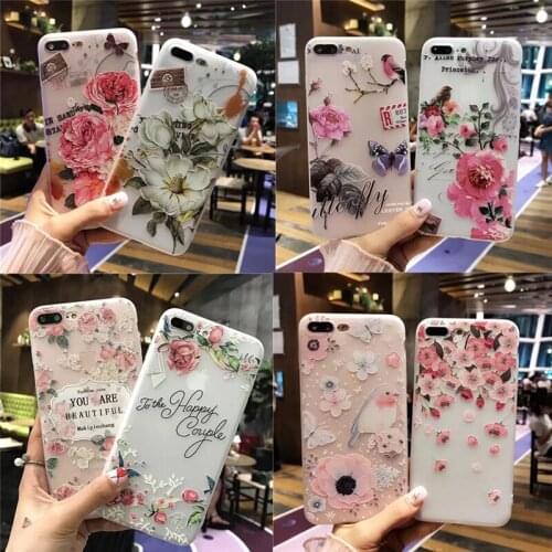 Fashion TPU Case For iphone 6 6S 7 8 5 5S SE Case Flower Pattern Soft Silicone Cases For iphone 6S 7 8 Plus X 10 XS Max XR Cover
