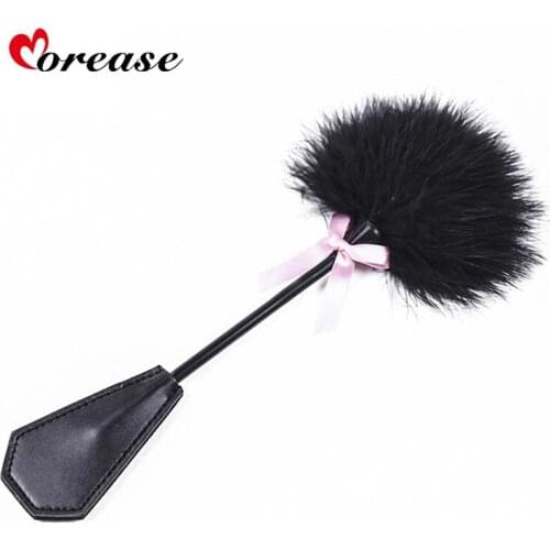Morease Leather Spanking Paddles Clit Tickler Stimulator Fetish Whip Handle Flogger Bdsm Erotic Sex Toy For Couple Women