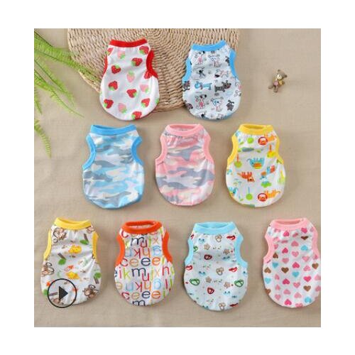 Cartoon Dog Shirt Summer Small Dog Clothes Chihuahua Tshirt Puppy Vest Yorkshire Terrier Pet Clothes Ropa Perro Pets Clothing