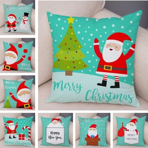 Soft Plush Santa Cartoon Socks Snowman Pillow Case for Sofa Home Car Decor Merry Christmas Cushion Cover Pillowcase 45x45cm