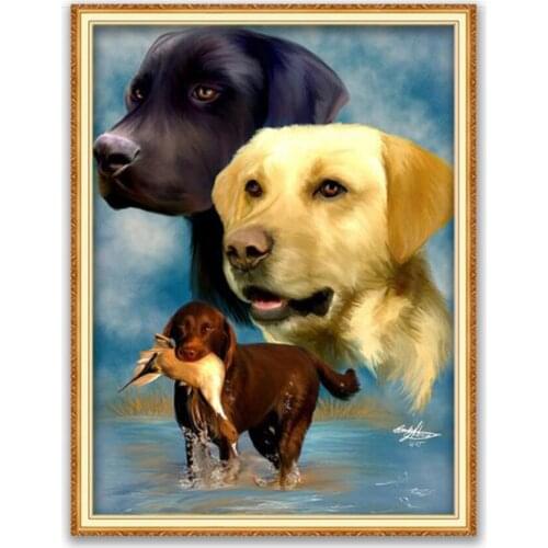 Animal Dachshund DIY 11CT Cross Stitch Embroidery Kits Craft Needlework Set Printed Canvas Cotton Thread Home Decoration On Sale