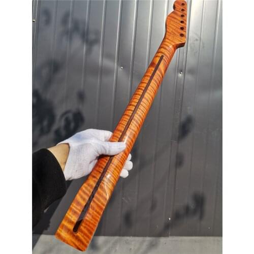 New flam tiger Electric guitar neck 21 fret 25.5'' maple made and maple Guitar Fretboard #34