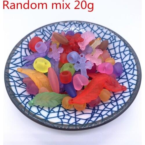 New Random Mix 20g Color Matte Acrylic Beads Mixing Beads Style for DIY Handmade Bracelet Jewelry Making Accessories#08