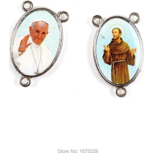 Pope Francesco and St Fracis of Assisi different picture necklace rosary centerpieces
