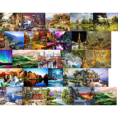 Landscape Hut Chrysanthemum Cake cross stitch kit people 18ct 14ct canvas stitches embroidery DIY handmade needlework