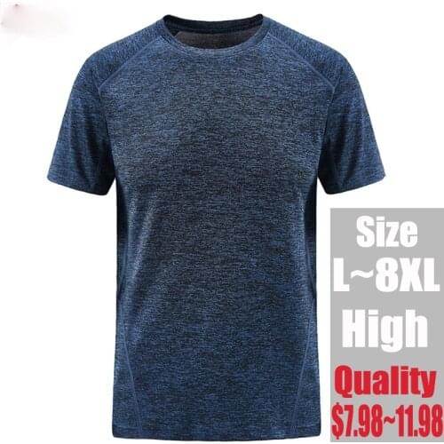 Plus Size 6XL 7XL 8XL Summer Streetwear Hip Hop Clothing Men T-Shirt outwear quick Dry sportswear joggers running Tops&Tees