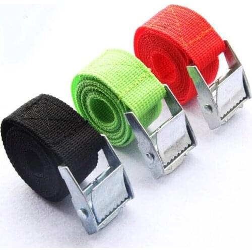 2M Buckle Tie-Down Belt Cargo Straps for Car Motorcycle Bike With Metal Buckle Tow Rope Strong Ratchet Belt Black Red Green