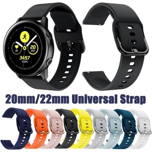 22mm 20mm Silicone Soft Watch Strap For Samsung Galaxy Watch 3 Active 2 For Amazfit BiP GTR GTS For HuaWei Watch GT 2 Band Strap