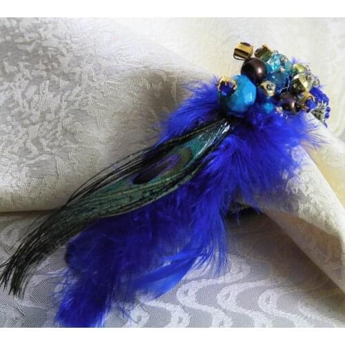 Christmas feather napkin rings free shipping 12 pcs, beades napkin ring, wedding decoration napkin holder 12 pcs