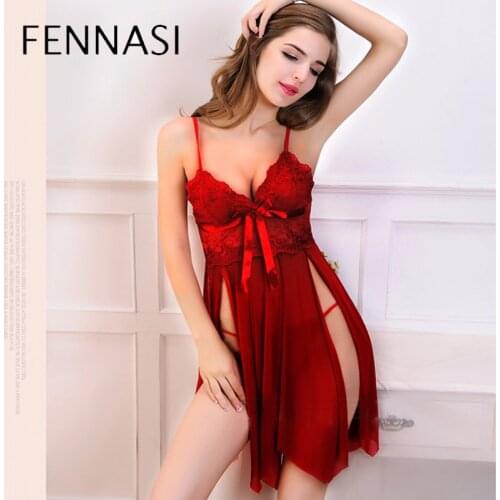 FENNASI Sexy Lingerie For Women Hot Erotic See-through Mesh SplitType Underwear Erotic Costumes Dress
