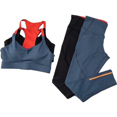 Yoga Pants Fitness Tight Leggings Sport Yoga Set Crop Top Workout Clothes For Women Two Piece Set Women Running Bra Gym Clothing