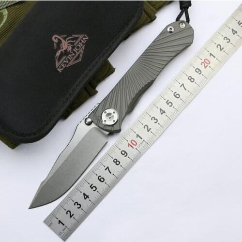 Kevin john CR Umnumzaan folding knife m390 blade titanium handle camping hunting survival pocket Kitchen fruit knives EDC tools