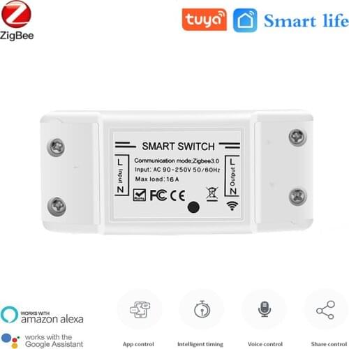 Tuya Zigbee Smart Switch 16A Smart Home APP/Voice Remote Control On-off Light/ Fan Device Work With Smart Life Alexa Google Home