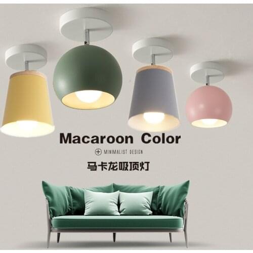 Modern Macarone Ceiling Lamp Aisle LED Lamp Creative Personality Simple Color Iron Home Room Lights