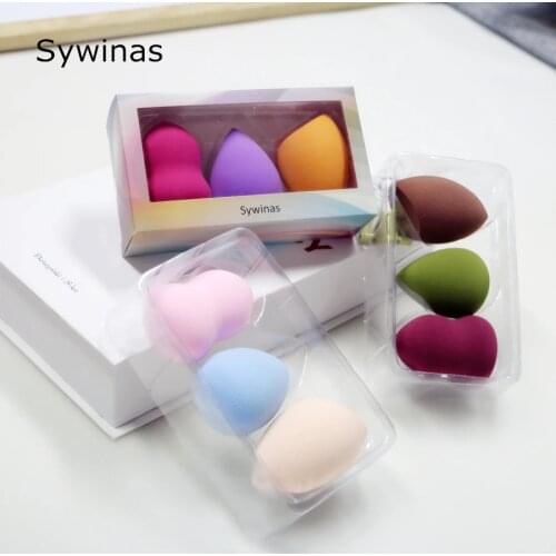 Sywinas 3pcs/box big makeup sponge puff set cosmetics make up foundation microfiber sponge powder puff