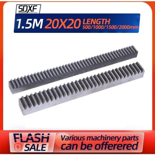 Rack 1.5Mod Mold 20*20-500mm/1000/1500/2000mm,Gear rack Precision cnc rack (straight teeth) Toothed rack cnc machine