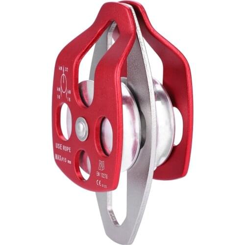 Heavy Duty Aluminum Alloy 20 KN Universal Use Small Mobile Pulley Block For Climbing Rope 12mm Single Wheel Swivel Lifting Rope